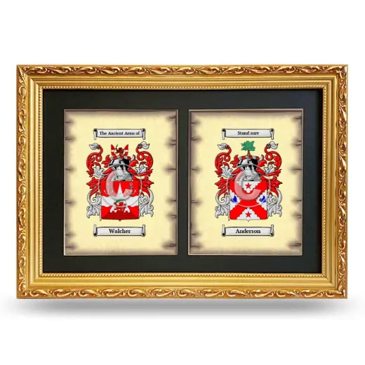 Double Coat of Arms Framed - Gold