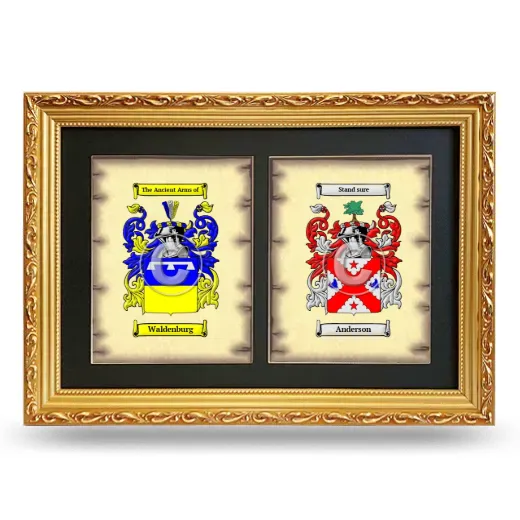 Double Coat of Arms Framed - Gold