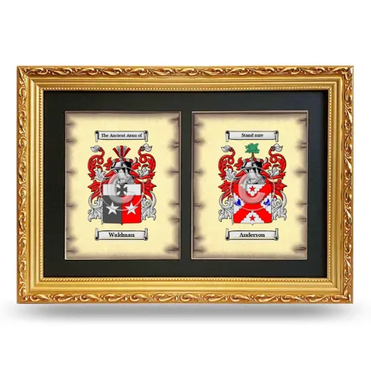 Double Coat of Arms Framed - Gold
