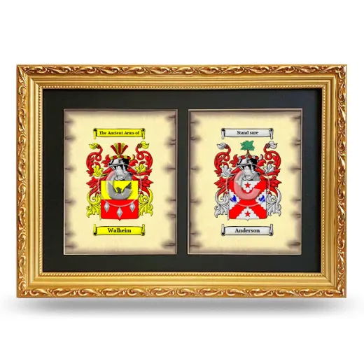 Double Coat of Arms Framed - Gold