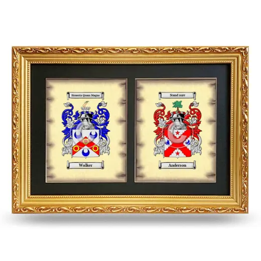 Double Coat of Arms Framed - Gold