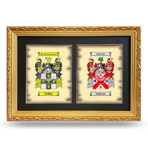 Double Coat of Arms Framed - Gold