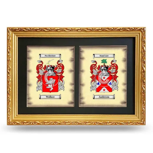 Double Coat of Arms Framed - Gold