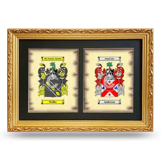Double Coat of Arms Framed - Gold