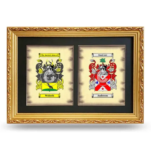 Double Coat of Arms Framed - Gold