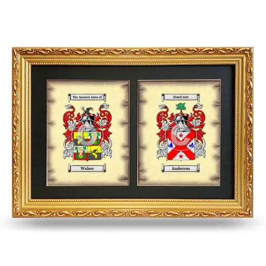Double Coat of Arms Framed - Gold