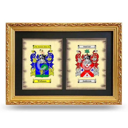 Double Coat of Arms Framed - Gold