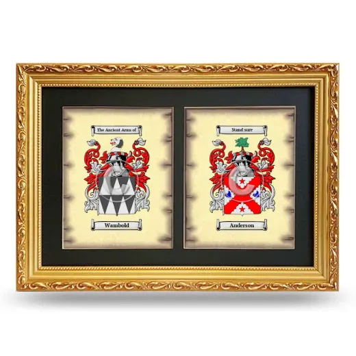 Double Coat of Arms Framed - Gold