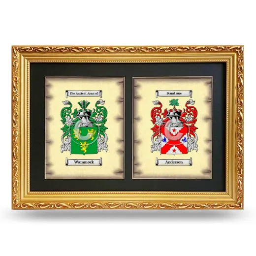 Double Coat of Arms Framed - Gold
