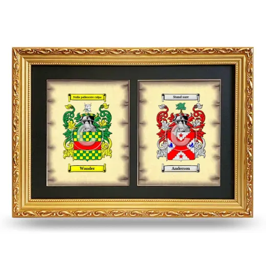 Double Coat of Arms Framed - Gold