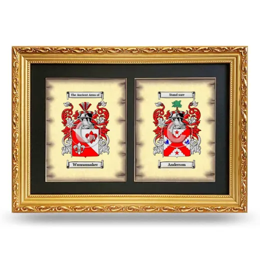 Double Coat of Arms Framed - Gold