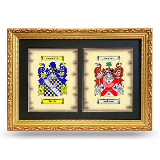 Double Coat of Arms Framed - Gold