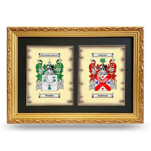 Double Coat of Arms Framed - Gold