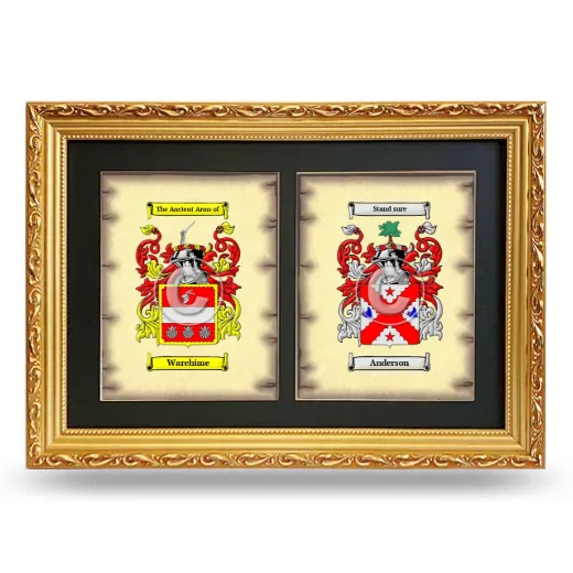 Double Coat of Arms Framed - Gold