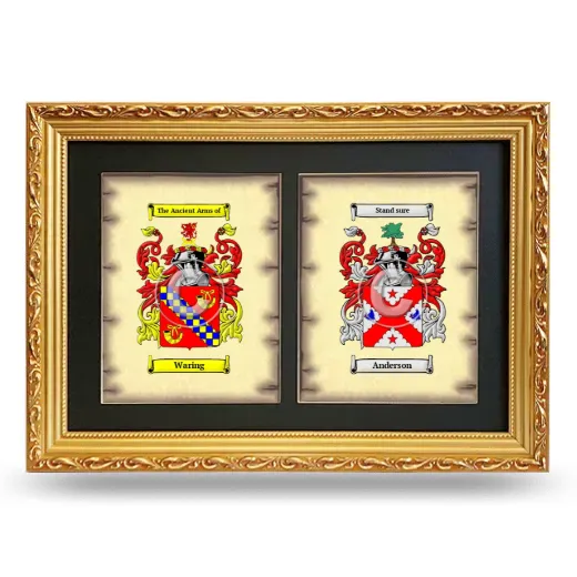 Double Coat of Arms Framed - Gold