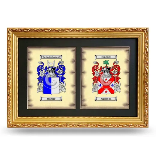 Double Coat of Arms Framed - Gold