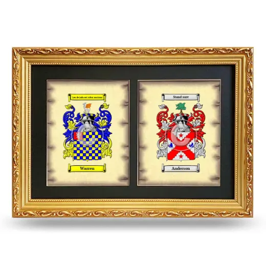 Double Coat of Arms Framed - Gold
