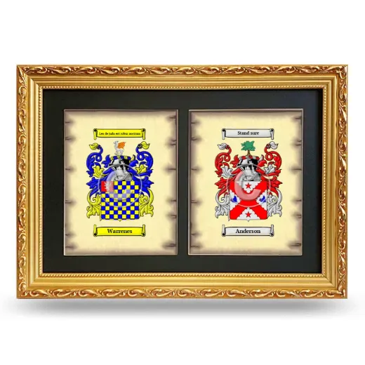 Double Coat of Arms Framed - Gold