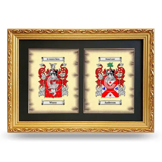 Double Coat of Arms Framed - Gold