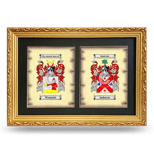 Double Coat of Arms Framed - Gold