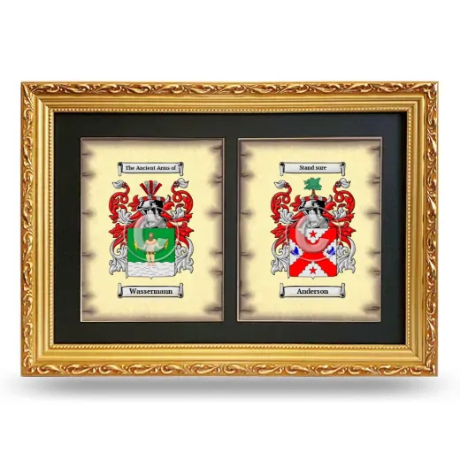 Double Coat of Arms Framed - Gold