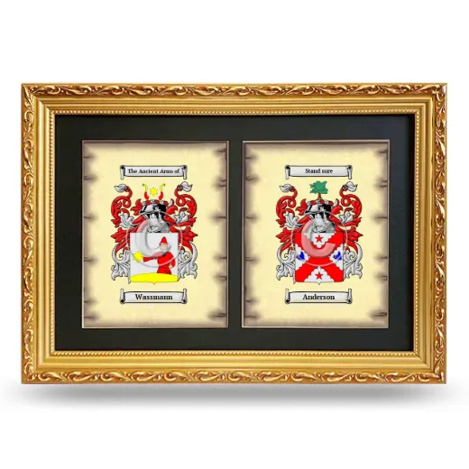 Double Coat of Arms Framed - Gold