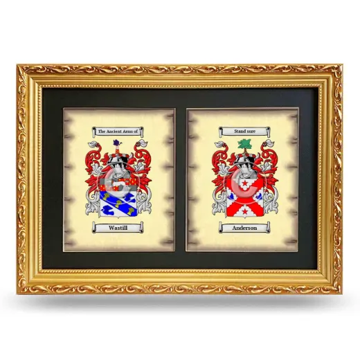 Double Coat of Arms Framed - Gold