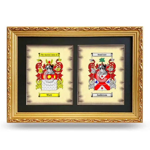 Double Coat of Arms Framed - Gold