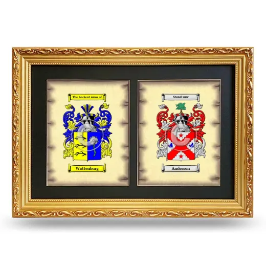 Double Coat of Arms Framed - Gold