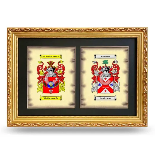 Double Coat of Arms Framed - Gold