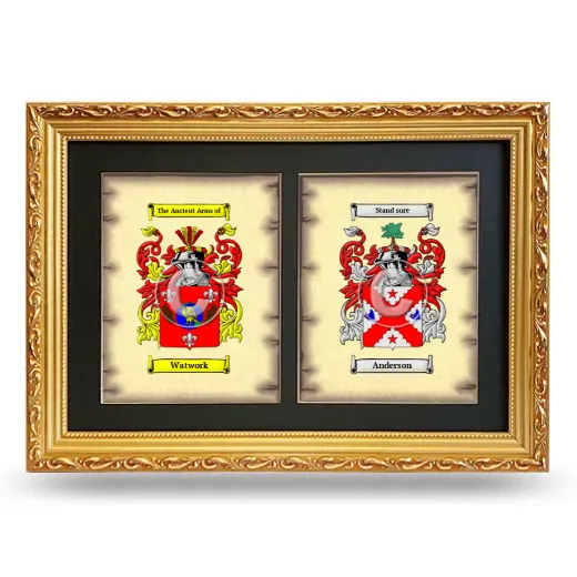 Double Coat of Arms Framed - Gold