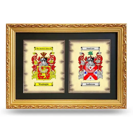 Double Coat of Arms Framed - Gold