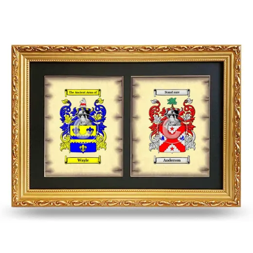 Double Coat of Arms Framed - Gold