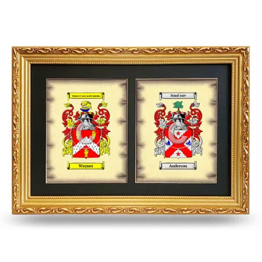 Double Coat of Arms Framed - Gold