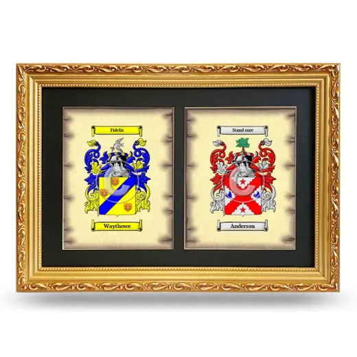 Double Coat of Arms Framed - Gold