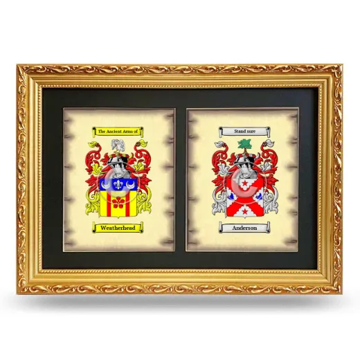 Double Coat of Arms Framed - Gold