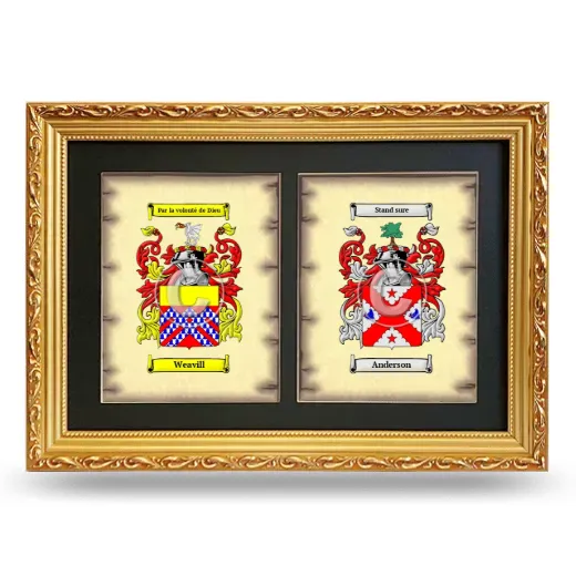 Double Coat of Arms Framed - Gold