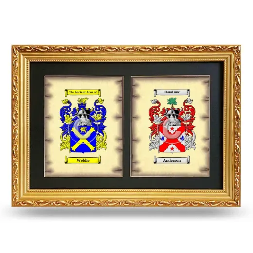 Double Coat of Arms Framed - Gold