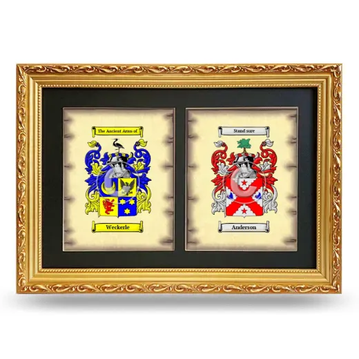 Double Coat of Arms Framed - Gold