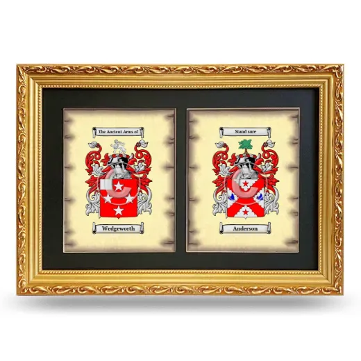 Double Coat of Arms Framed - Gold