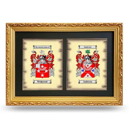 Double Coat of Arms Framed - Gold
