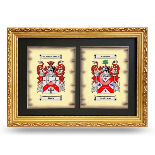 Double Coat of Arms Framed - Gold