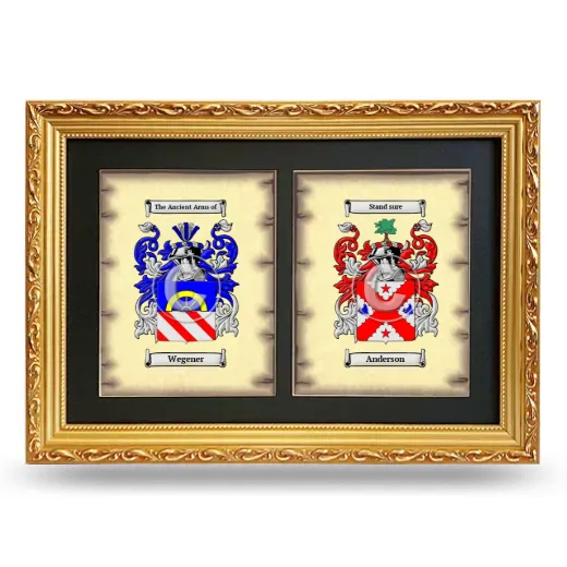 Double Coat of Arms Framed - Gold