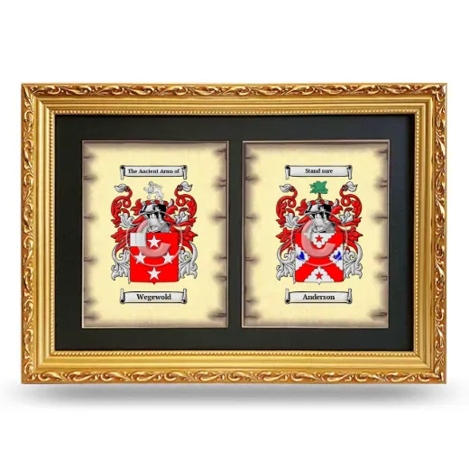 Double Coat of Arms Framed - Gold