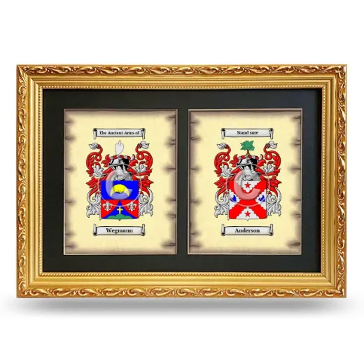 Double Coat of Arms Framed - Gold