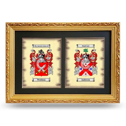 Double Coat of Arms Framed - Gold