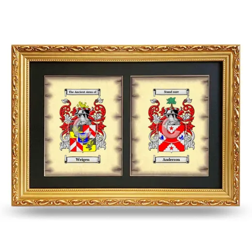 Double Coat of Arms Framed - Gold