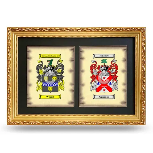 Double Coat of Arms Framed - Gold