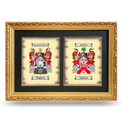 Double Coat of Arms Framed - Gold