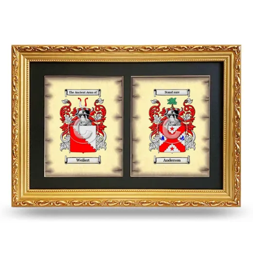 Double Coat of Arms Framed - Gold